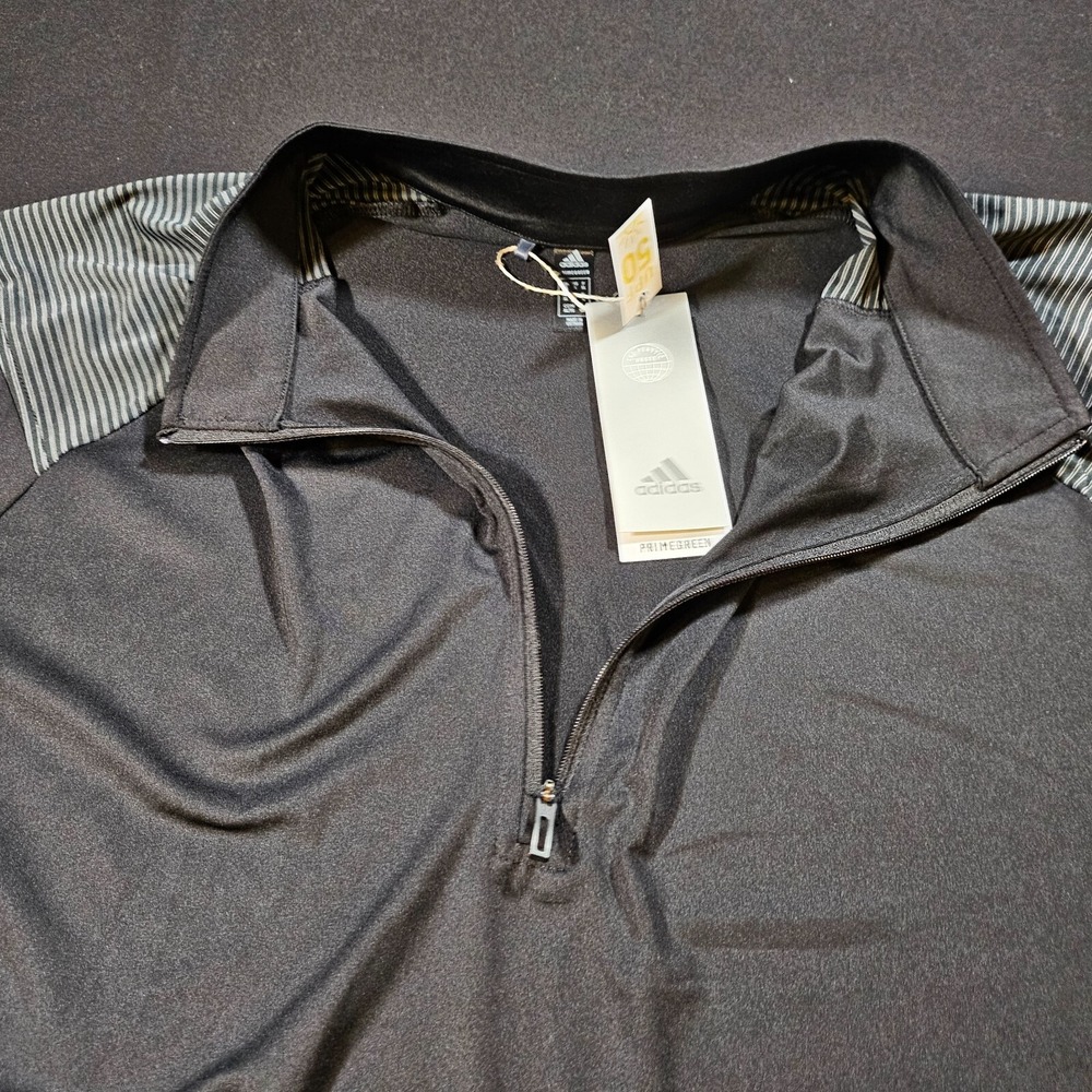Adidas Mens 1/4 Zip Prime Green Black Pullover XL GR4453 Musco Lighting UPF 50
